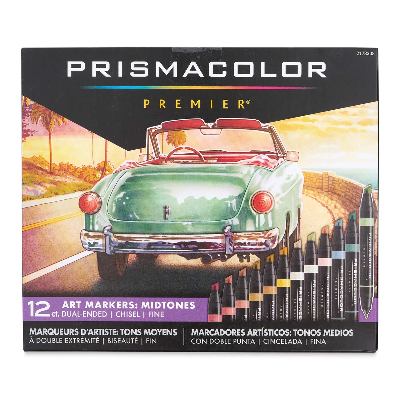 Prismacolor Premier Dual-Ended Art Markers - Mid Tones, Set of 12